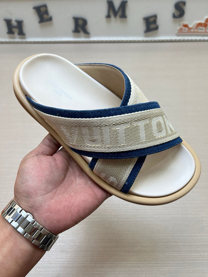 メンズ・レディース兼用 ルイヴィトン サンダル LV ブリス·ライン ミュール テキスタイル 2629011 ルイヴィトン サンダル メンズ - 画像 (2)