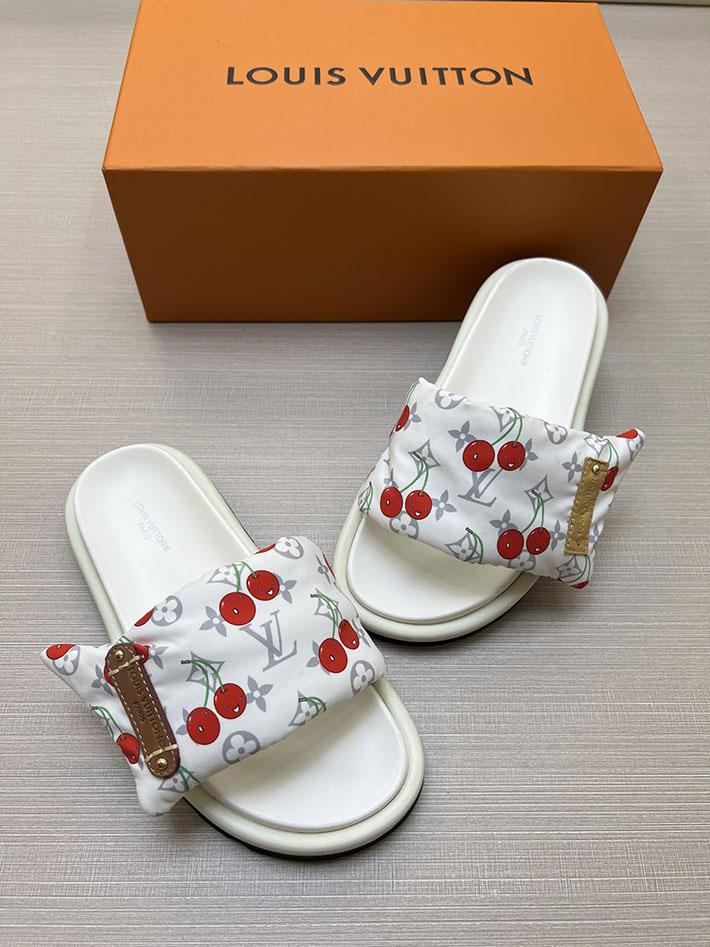 メンズ・レディース兼用 ルイヴィトン サンダル Louis Vuitton x TM プールピロー ミュール 2629018 ルイヴィトン 靴 白 - 画像 (2)