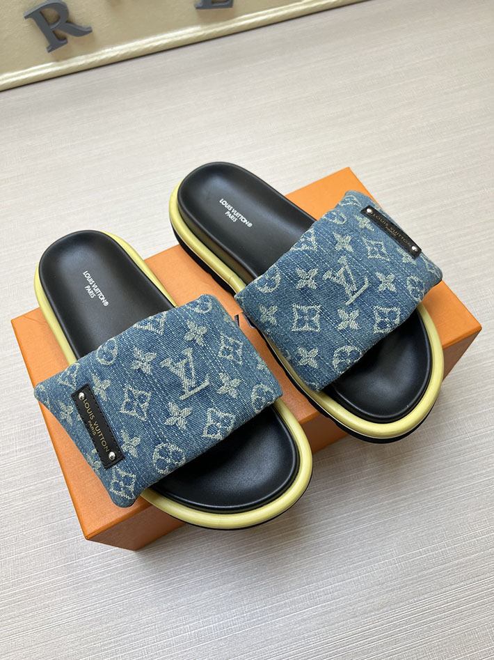 メンズ・レディース兼用 ルイヴィトン サンダル LV プールピロー・ライン ミュール モノグラム 2629024 ルイヴィトン 靴 デニム - 画像 (9)