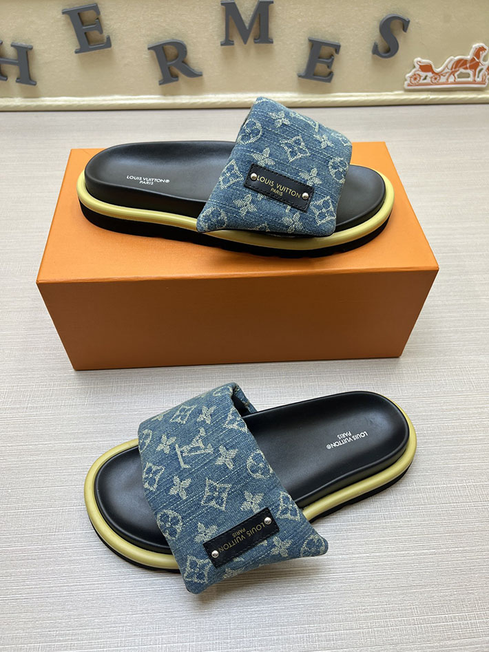 メンズ・レディース兼用 ルイヴィトン サンダル LV プールピロー・ライン ミュール モノグラム 2629024 ルイヴィトン 靴 デニム - 画像 (8)