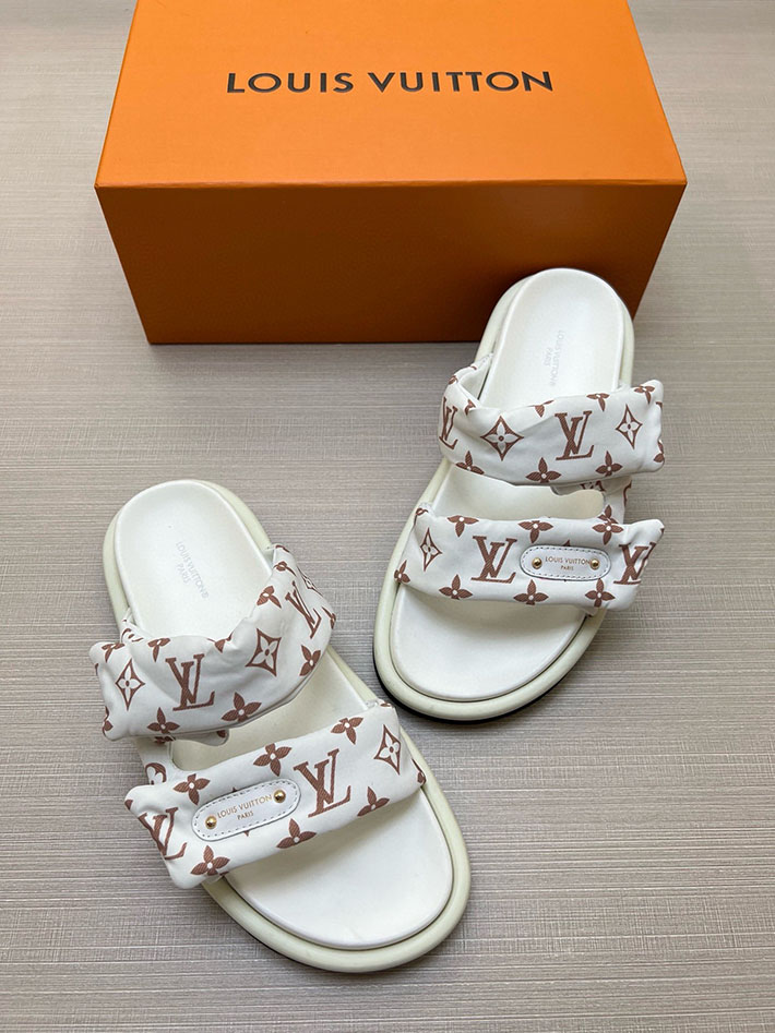 メンズ・レディース兼用 ルイヴィトン LV ボンディア サンダル デニム プールピロー ミュール 2629037 ルイヴィトン 靴 白 - 画像 (2)