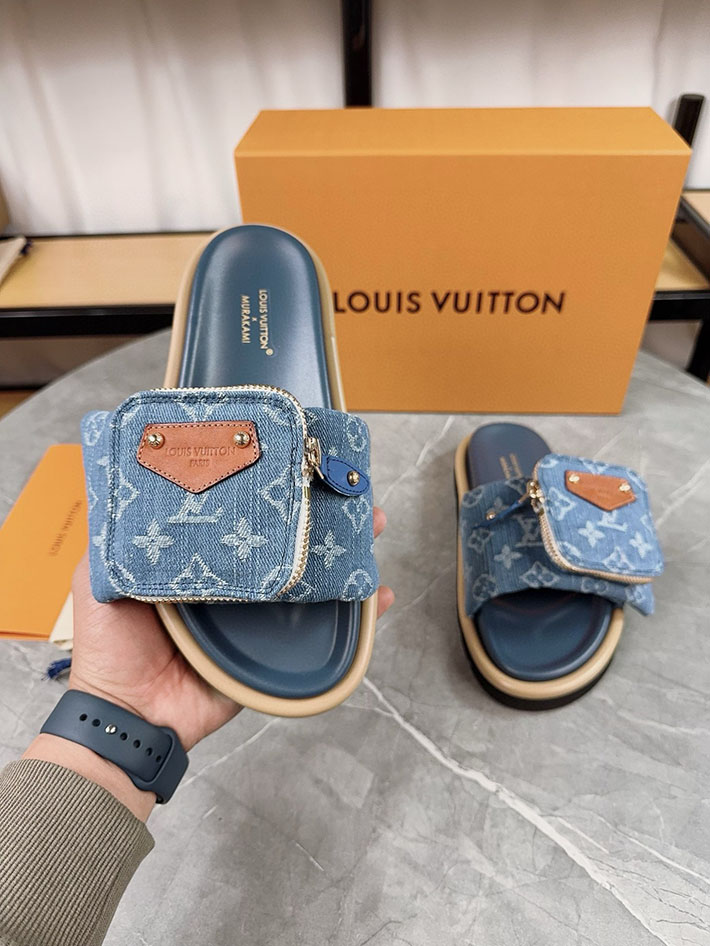 メンズ・レディース兼用 ルイヴィトン Louis Vuitton × 村上隆 サンダル LVリミックス 2629043 ルイヴィトン 靴 デニム - 画像 (8)
