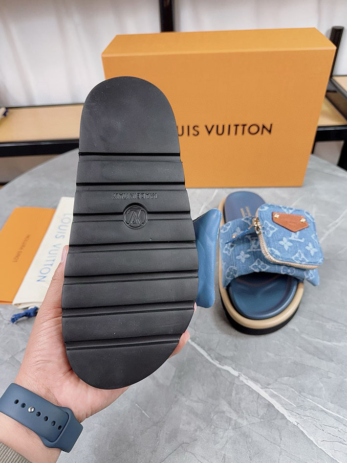 メンズ・レディース兼用 ルイヴィトン Louis Vuitton × 村上隆 サンダル LVリミックス 2629043 ルイヴィトン 靴 デニム - 画像 (6)