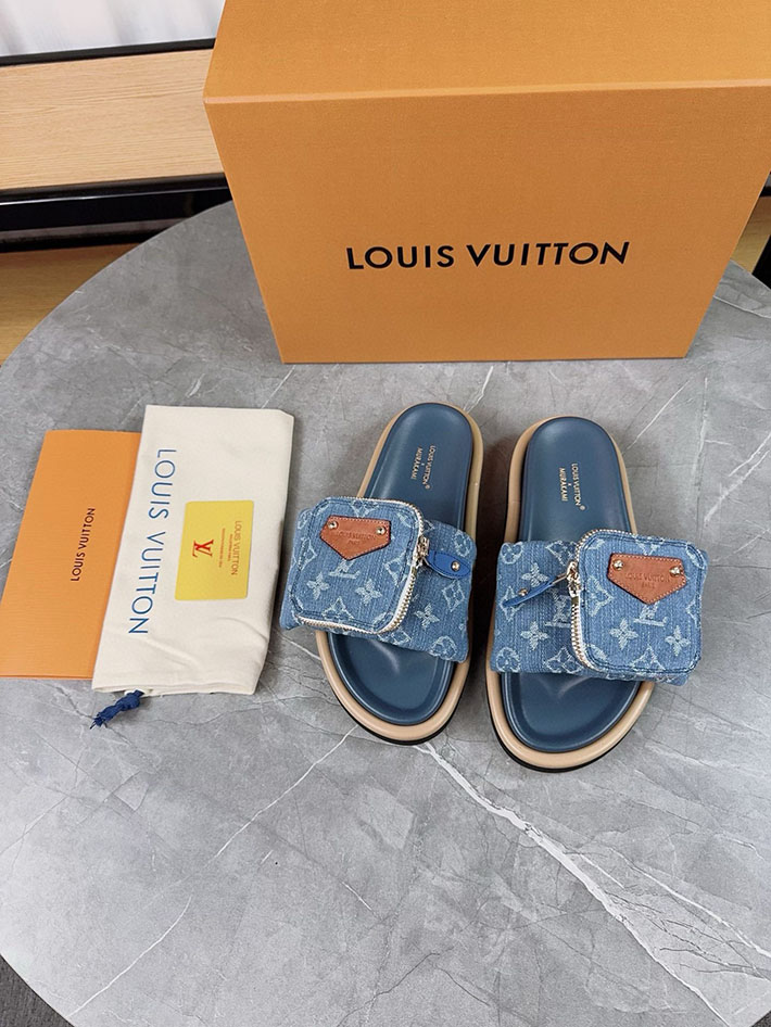 メンズ・レディース兼用 ルイヴィトン Louis Vuitton × 村上隆 サンダル LVリミックス 2629043 ルイヴィトン 靴 デニム - 画像 (4)