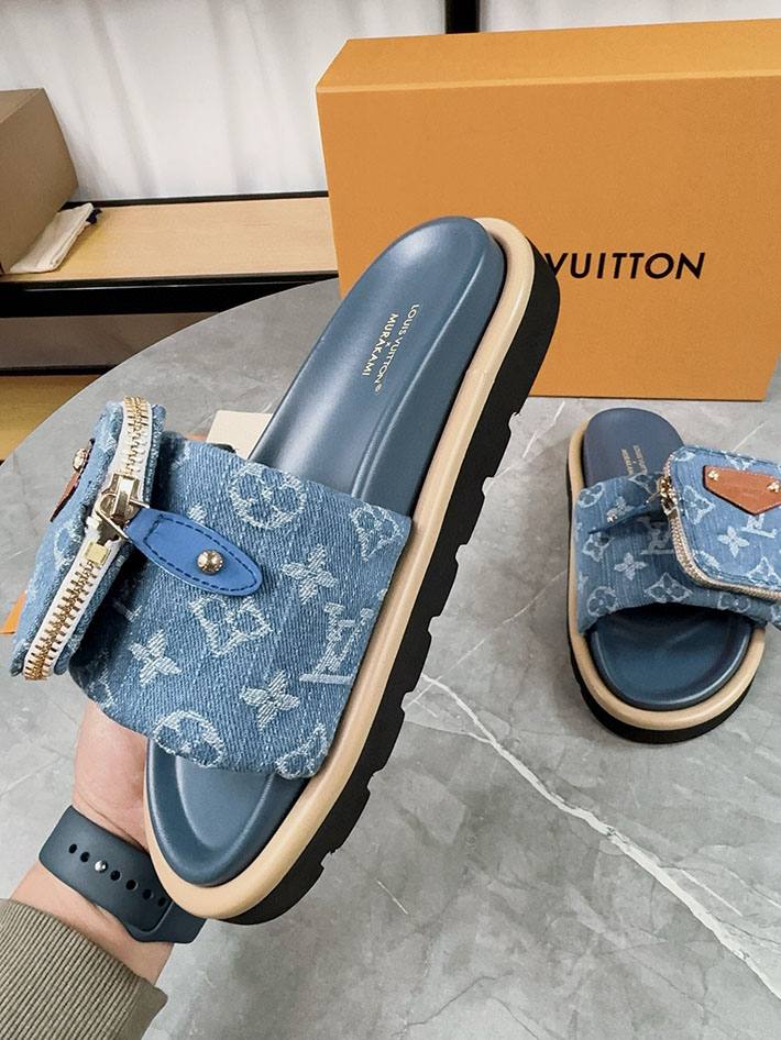 メンズ・レディース兼用 ルイヴィトン Louis Vuitton × 村上隆 サンダル LVリミックス 2629043 ルイヴィトン 靴 デニム - 画像 (3)