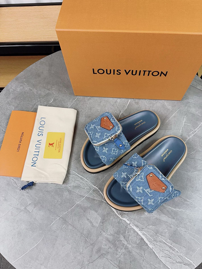 メンズ・レディース兼用 ルイヴィトン Louis Vuitton × 村上隆 サンダル LVリミックス 2629043 ルイヴィトン 靴 デニム - 画像 (2)