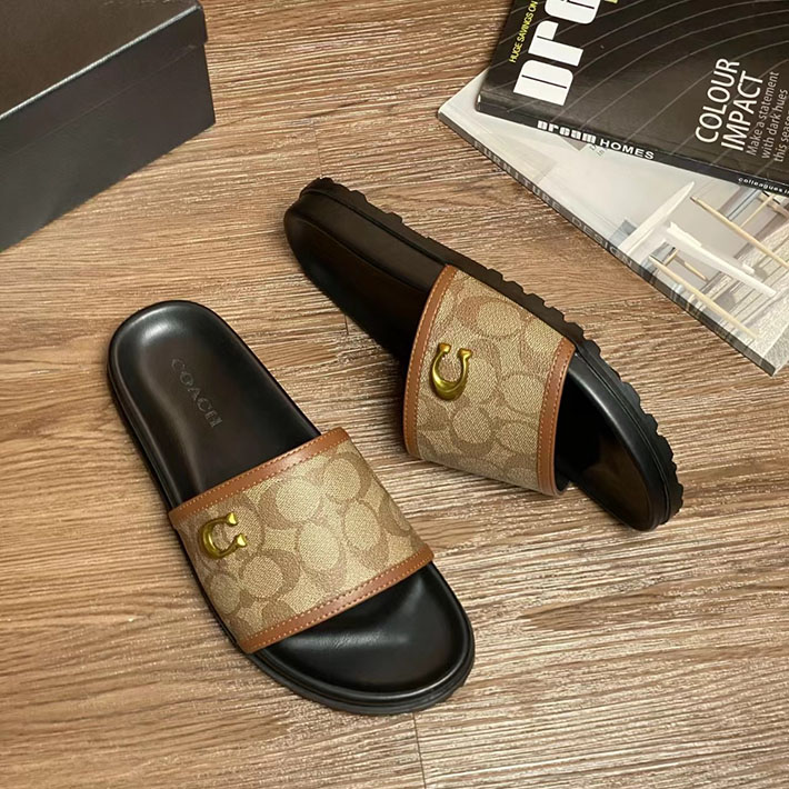 最高級コーチスーパーコピー COACH ユーデル スポーツ スライド シグネチャー ぺたんこ 歩きやすい 2629073 コーチ 靴 メンズ - 画像 (4)