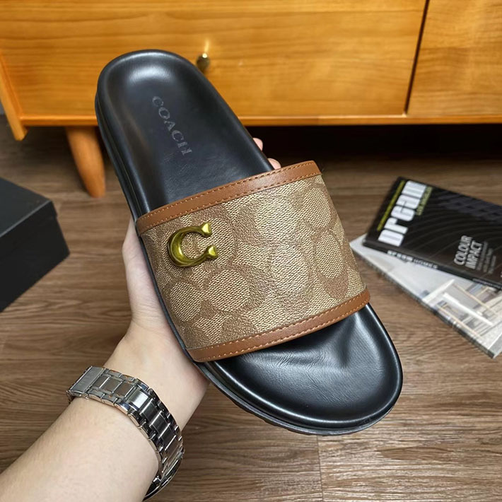 最高級コーチスーパーコピー COACH ユーデル スポーツ スライド シグネチャー ぺたんこ 歩きやすい 2629073 コーチ 靴 メンズ - 画像 (3)