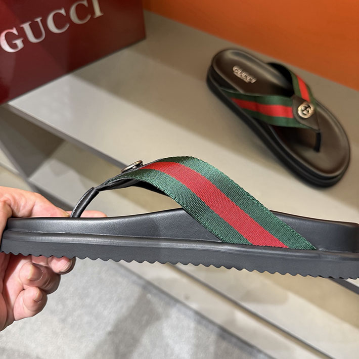 グッチ直営アウトレット店 GUCCI サンダル メンズ シューズ トングサンダル ウェブ付き 2629086 グッチ 靴 サンダル - 画像 (5)