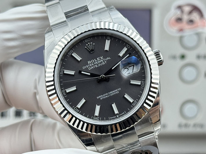 最高級ロレックススーパーコピー ROLEX デイトジャスト 41 ダークロジウム オイスターブレスレット Ref.126334 ロレックス デイトジャスト 41 - 画像 (6)