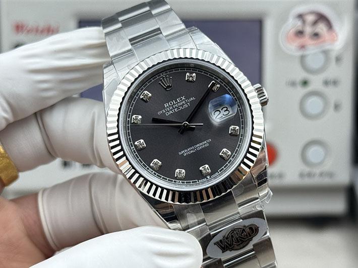最高級ロレックススーパーコピー ROLEX デイトジャスト41 ダイヤモンド ホワイトゴールド グレー Ref.116334G デイトジャスト41 価格 - 画像 (8)