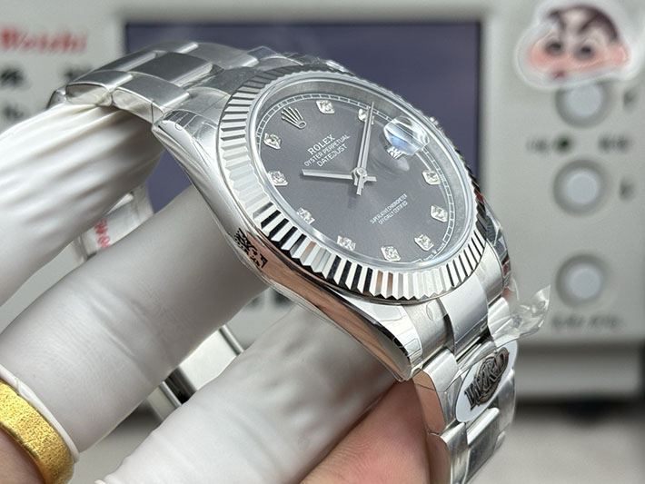 最高級ロレックススーパーコピー ROLEX デイトジャスト41 ダイヤモンド ホワイトゴールド グレー Ref.116334G デイトジャスト41 価格 - 画像 (5)