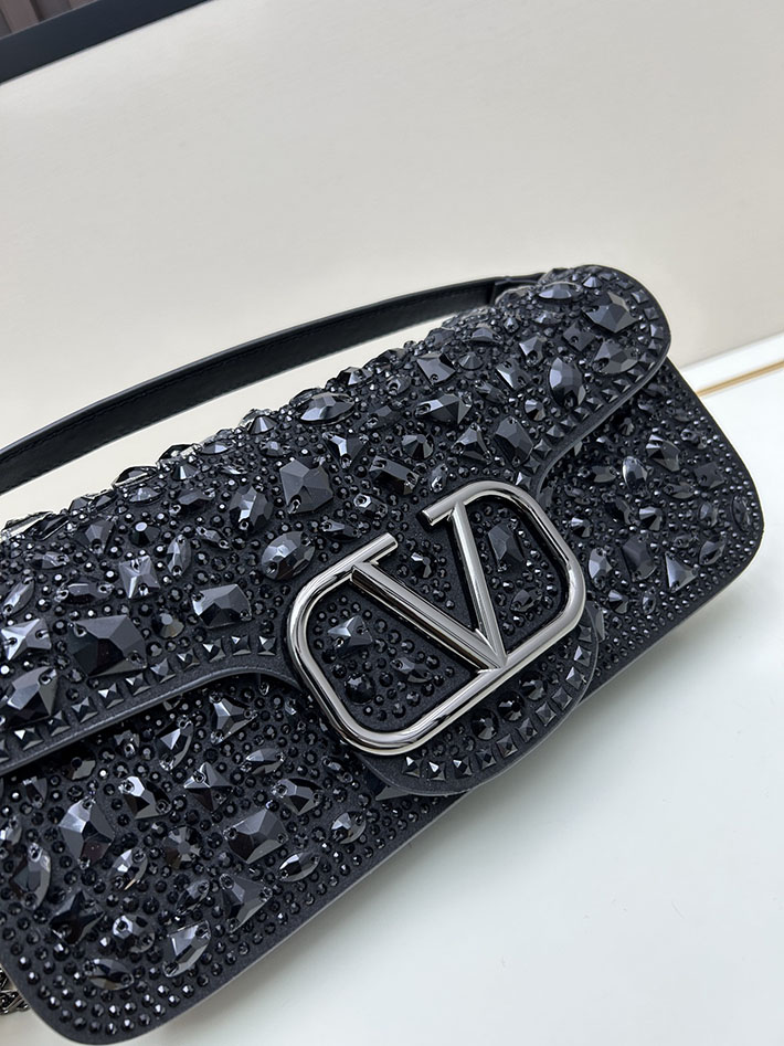 ヴァレンティノ バッグ 人気 VALENTINO ガラヴァーニ クラッチバッグ ショルダーバッグ ビジュー ブラック 2629198 ヴァレンティノ バッグ アウトレット - 画像 (6)