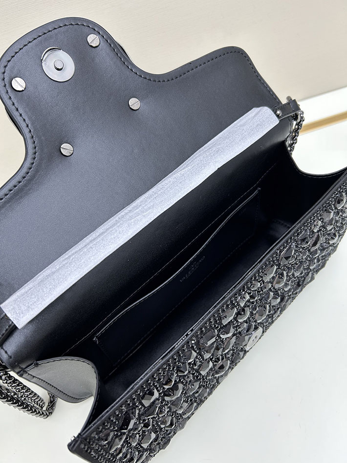 ヴァレンティノ バッグ 人気 VALENTINO ガラヴァーニ クラッチバッグ ショルダーバッグ ビジュー ブラック 2629198 ヴァレンティノ バッグ アウトレット - 画像 (3)