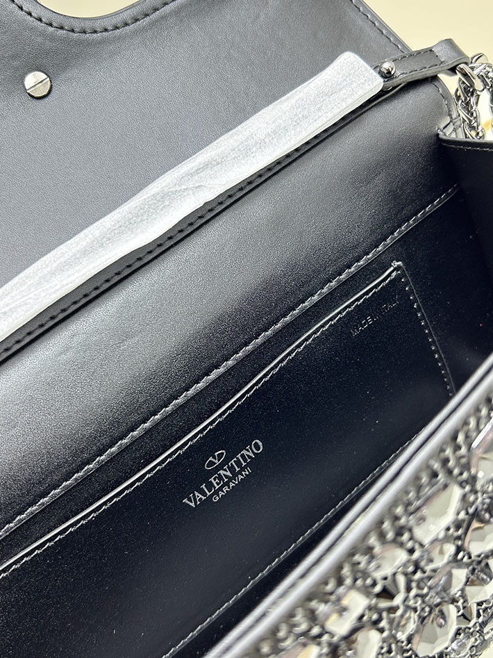 ヴァレンティノ バッグ 人気 VALENTINO ガラヴァーニ クラッチバッグ ショルダーバッグ ビジュー ブラック 2629198 ヴァレンティノ バッグ アウトレット - 画像 (2)