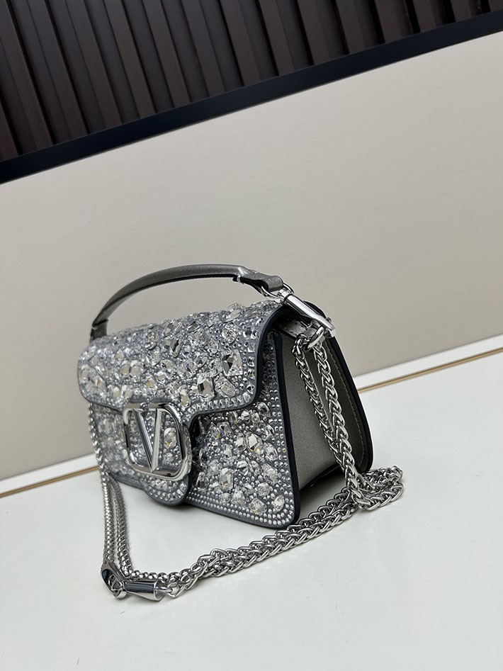 ヴァレンティノ バッグ 人気 VALENTINO ガラヴァーニ クラッチバッグ ショルダーバッグ ビジュー シルバー 2629199 ヴァレンティノ バッグ セール - 画像 (8)