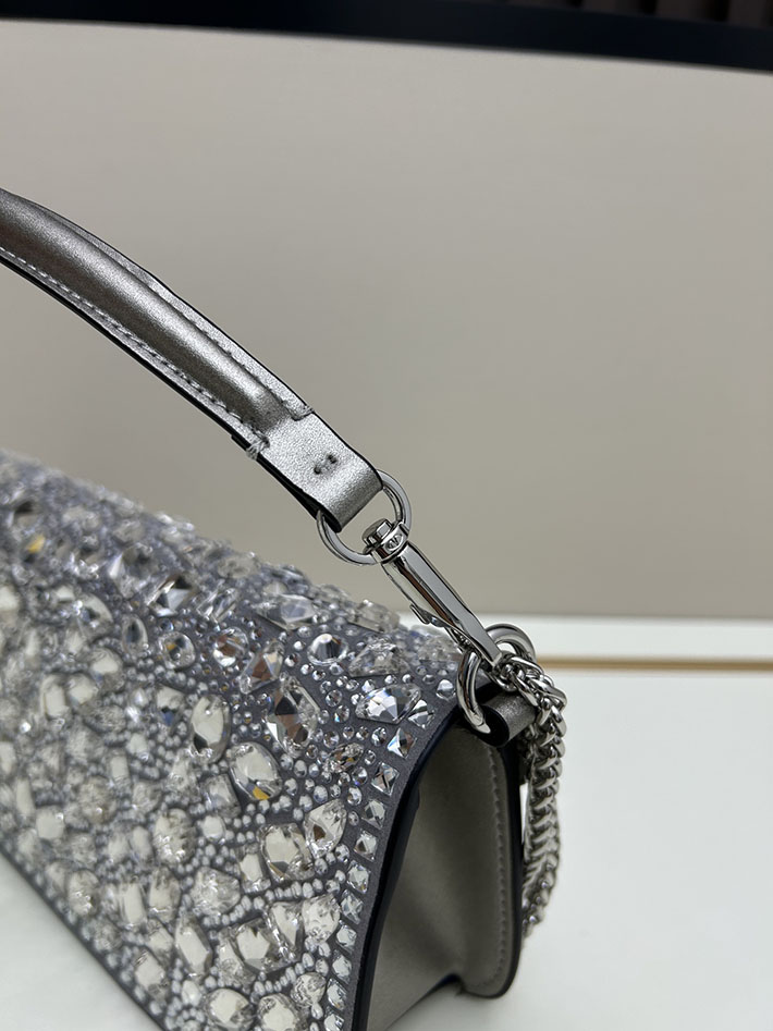 ヴァレンティノ バッグ 人気 VALENTINO ガラヴァーニ クラッチバッグ ショルダーバッグ ビジュー シルバー 2629199 ヴァレンティノ バッグ セール - 画像 (6)