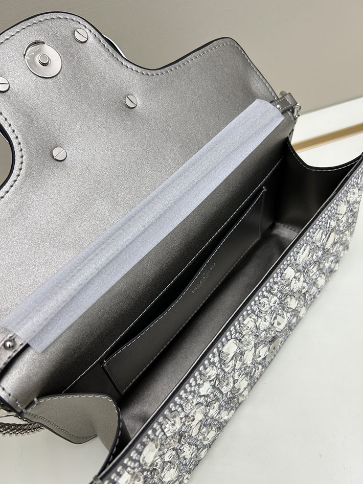 ヴァレンティノ バッグ 人気 VALENTINO ガラヴァーニ クラッチバッグ ショルダーバッグ ビジュー シルバー 2629199 ヴァレンティノ バッグ セール - 画像 (3)