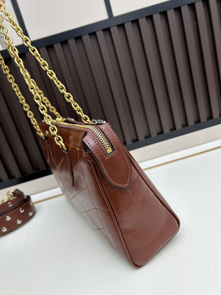 ヴァレンティノ バッグ 人気 VALENTINO ガラヴァーニ パンテア シェブロンパターン ナッパレザー ブラウン 2629207 ヴァレンティノ ショルダーバッグ - 画像 (7)