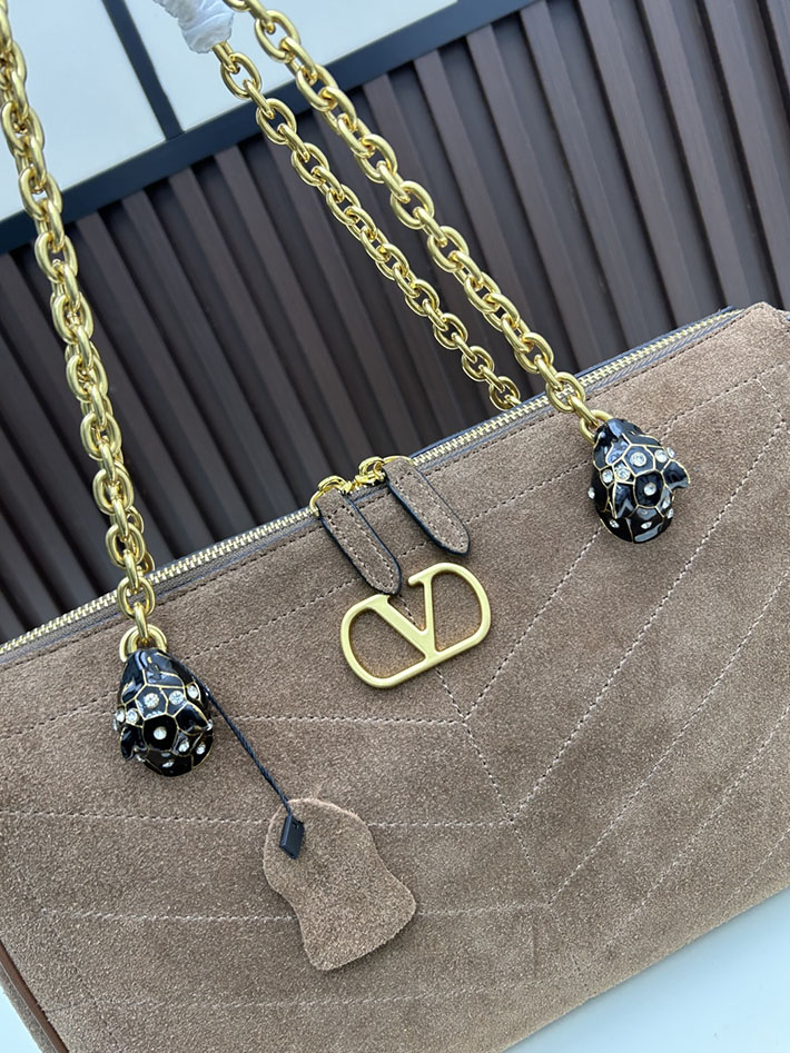ヴァレンティノ バッグ 人気 VALENTINO ガラヴァーニ パンテア シェブロンパターン ナッパレザー ブラウン 2629210 ヴァレンティノ バッグ セール - 画像 (6)