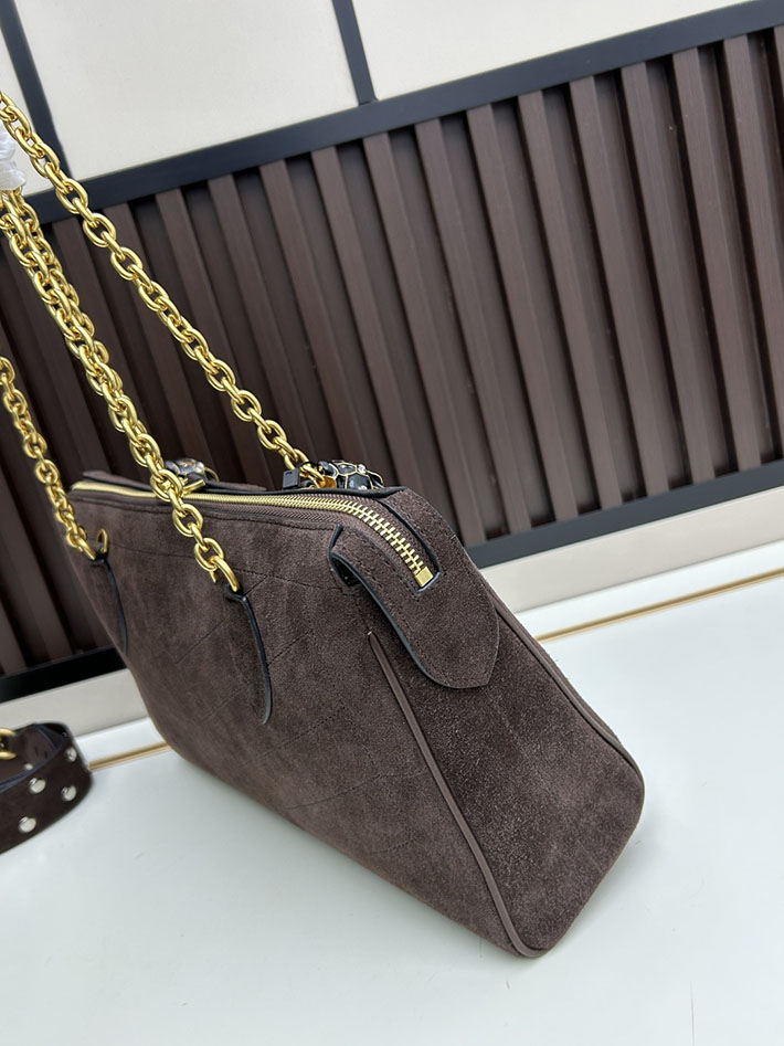 ヴァレンティノ バッグ 人気 VALENTINO ガラヴァーニ パンテア シェブロンパターン ナッパレザー ブラウン 2629211 ヴァレンティノ バッグ レディース - 画像 (6)