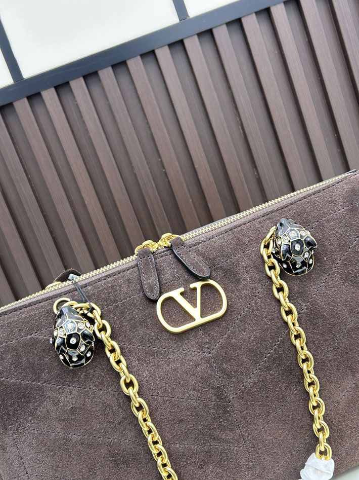 ヴァレンティノ バッグ 人気 VALENTINO ガラヴァーニ パンテア シェブロンパターン ナッパレザー ブラウン 2629211 ヴァレンティノ バッグ レディース - 画像 (4)