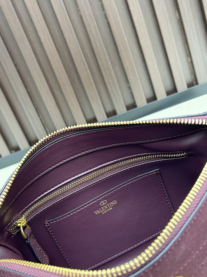 ヴァレンティノ バッグ 人気 VALENTINO ガラヴァーニ パンテア シェブロンパターン スモール ボルドー 2629217 ヴァレンティノ ショルダーバッグ レディース - 画像 (2)