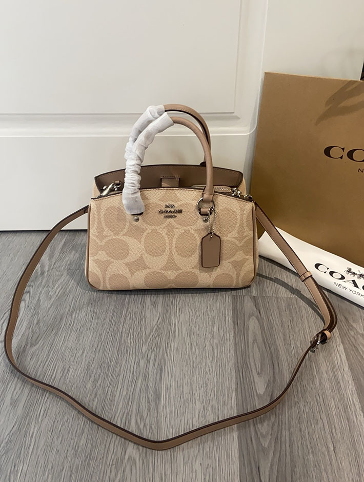 最高級コーチスーパーコピー COACH サバンナ スモール キャリーオール バッグ CAL53 サンド/トープ 2630226 コーチ バッグ アウトレット - 画像 (8)