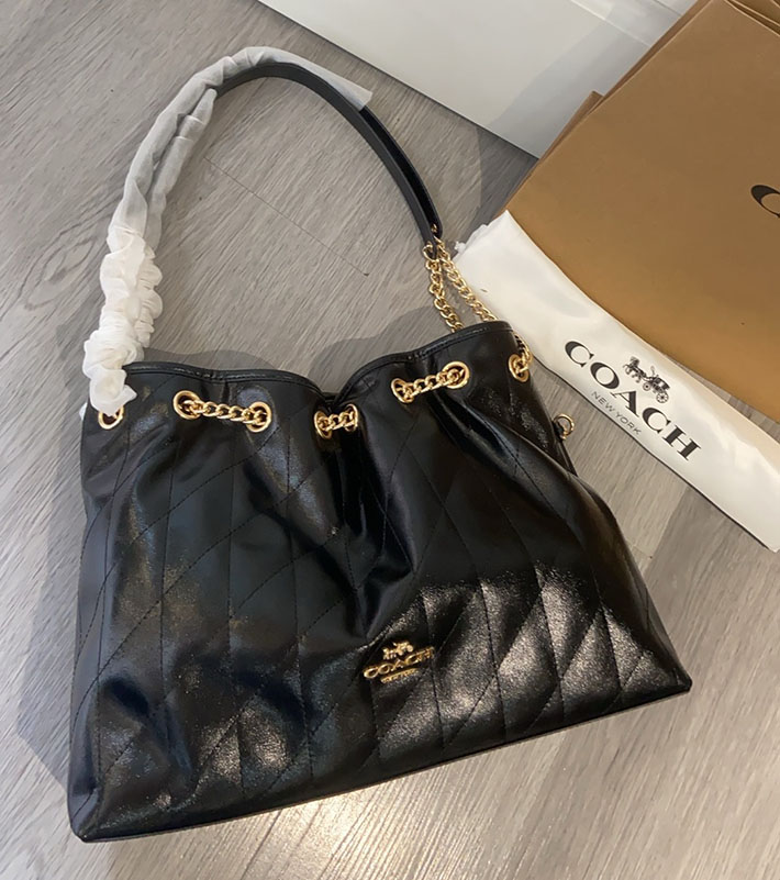 最高級コーチスーパーコピー COACH エヴリン ショルダー バッグ・キルティング ブラック CDR00 IMBLK コーチ バッグ 斜 めがけ 人気 - 画像 (7)