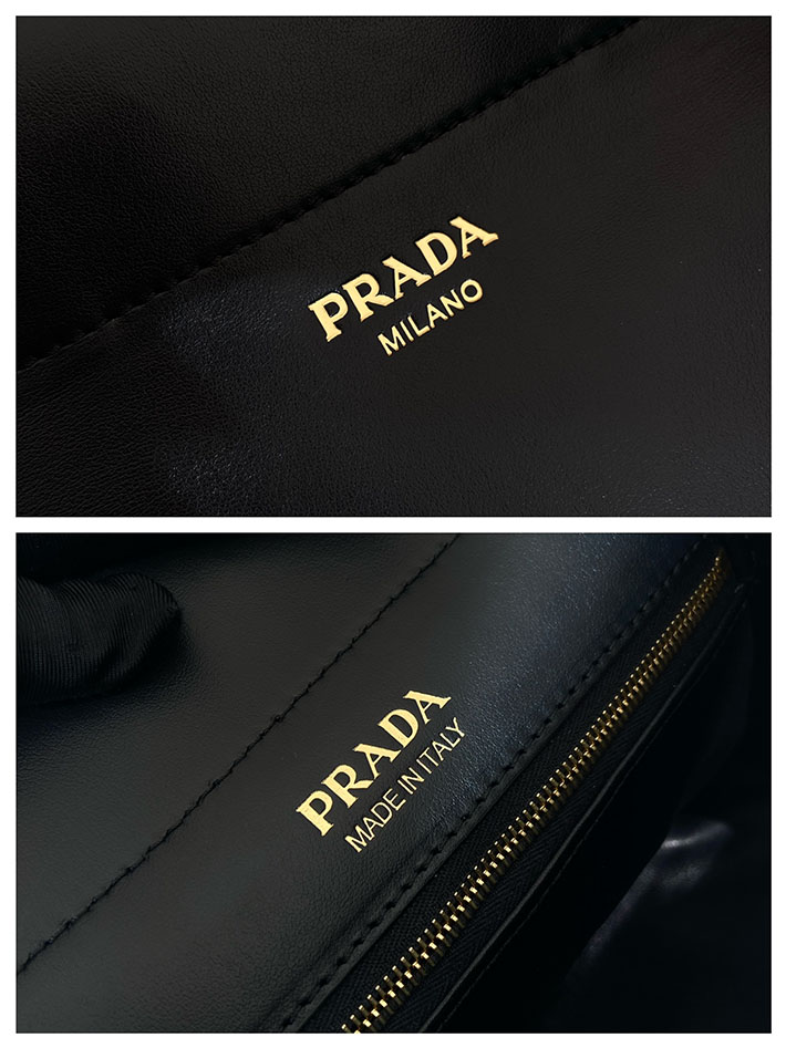 プラダ バッグ レディース PRADA アンシェネ レザー ミニバッグ ショルダーバッグ ブラック 1BC263_2HIA_F0002 プラダ バッグ 新作 - 画像 (3)