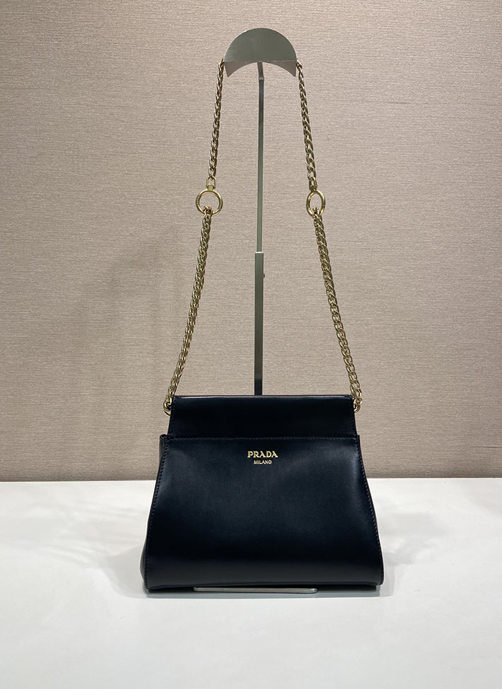 プラダ バッグ レディース PRADA アンシェネ レザー ミニバッグ ショルダーバッグ ブラック 1BC263_2HIA_F0002 プラダ バッグ 新作 - 画像 (2)