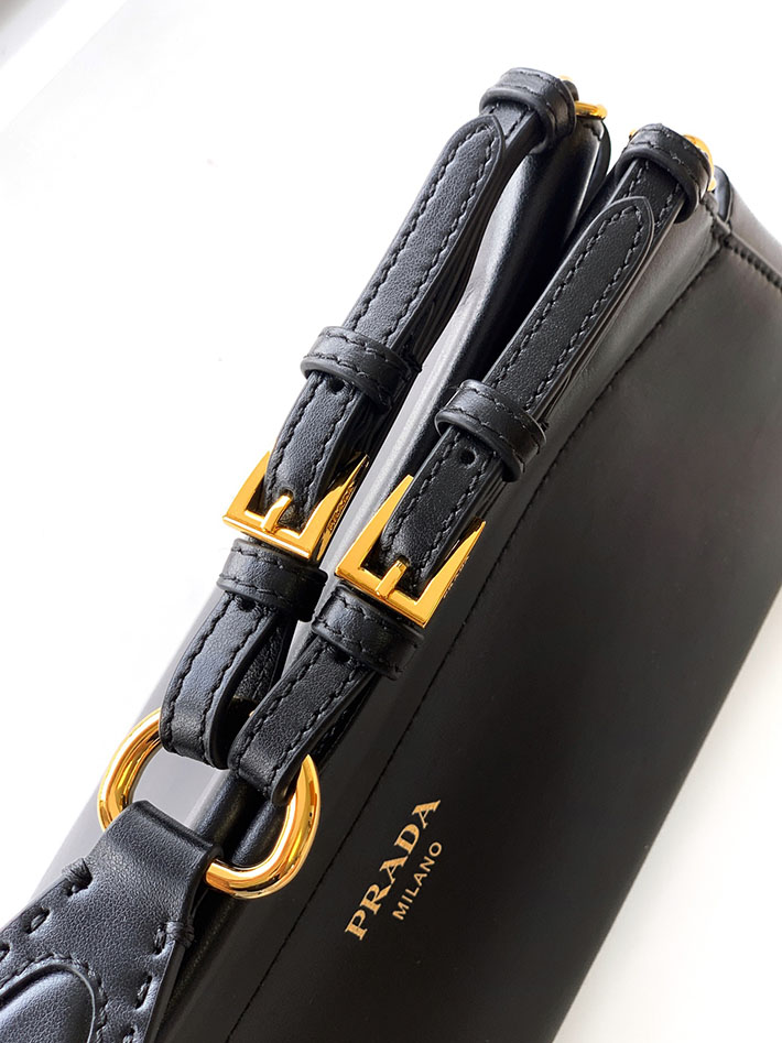 プラダ バッグ レディース PRADA アンシェネ ミディアム レザーバッグ ブラック 1BC262_2HIA_F0002_V_COO プラダ バッグ人気ランキング - 画像 (5)