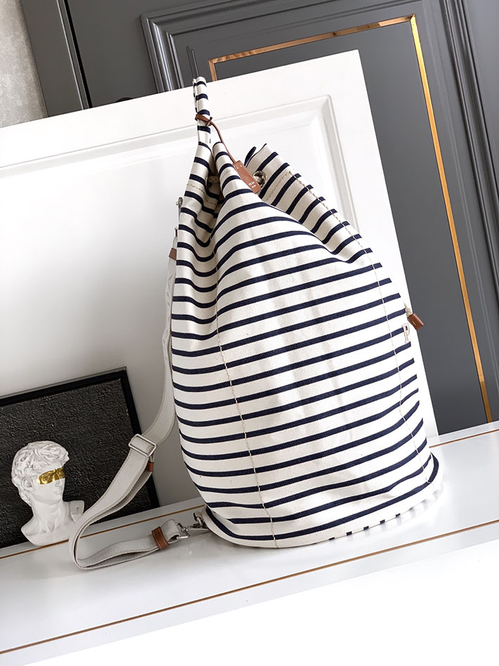 プラダ バッグ レディース PRADA リネンブレンド ドローストリング ダッフルバッグ ホワイト 2VY011_2HJN_F0C56_V_OOO プラダ バッグ ナイロン - 画像 (9)