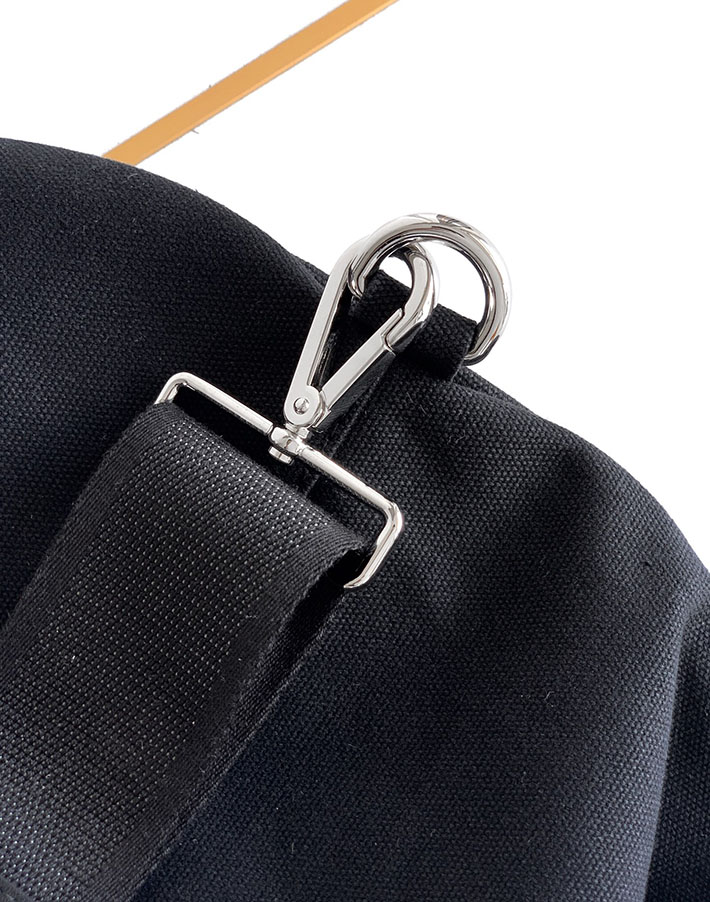 プラダ バッグ レディース PRADA リネンブレンド ドローストリング ダッフルバッグ ブラック 2VY011_2CX9_F0002 プラダ ボストンバッグ アウトレット - 画像 (5)