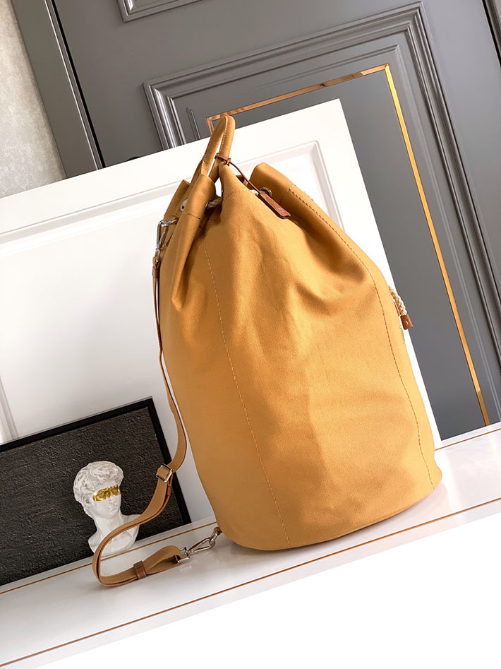 プラダ バッグ レディース PRADA リネンブレンド ドローストリング ダッフルバッグ キャメル 2VY011_2CX9_F03OE PRADA ボストンバッグ ナイロン - 画像 (9)