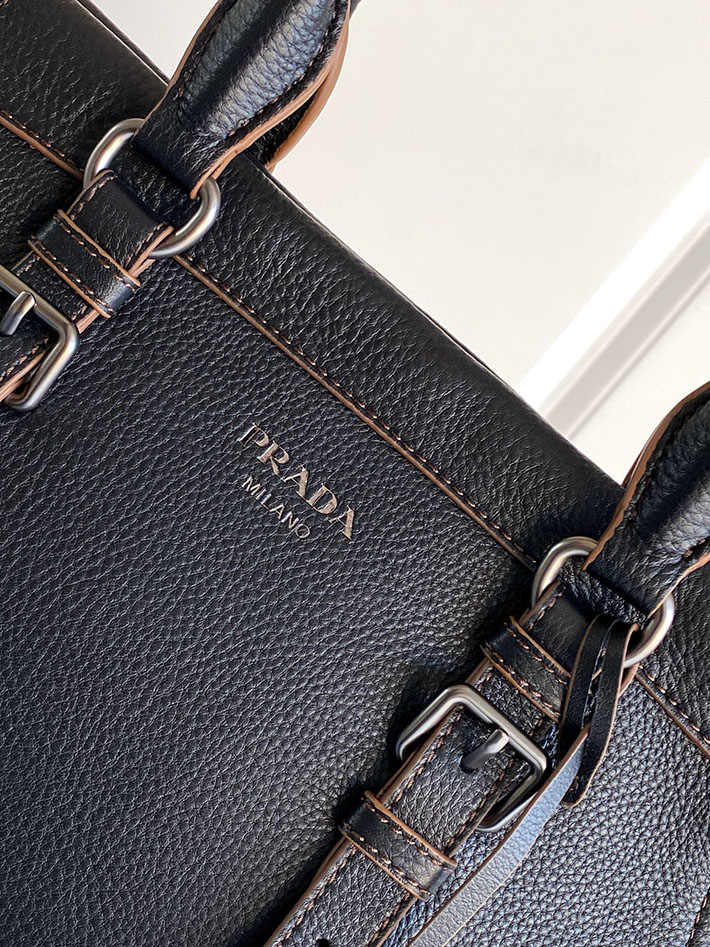 プラダ バッグ レディース PRADA ロゴ ラージ レザー トートバッグ ブラック 1BG604_2HIK_F0002_V_OOO プラダ トートバッグ 人気 - 画像 (6)