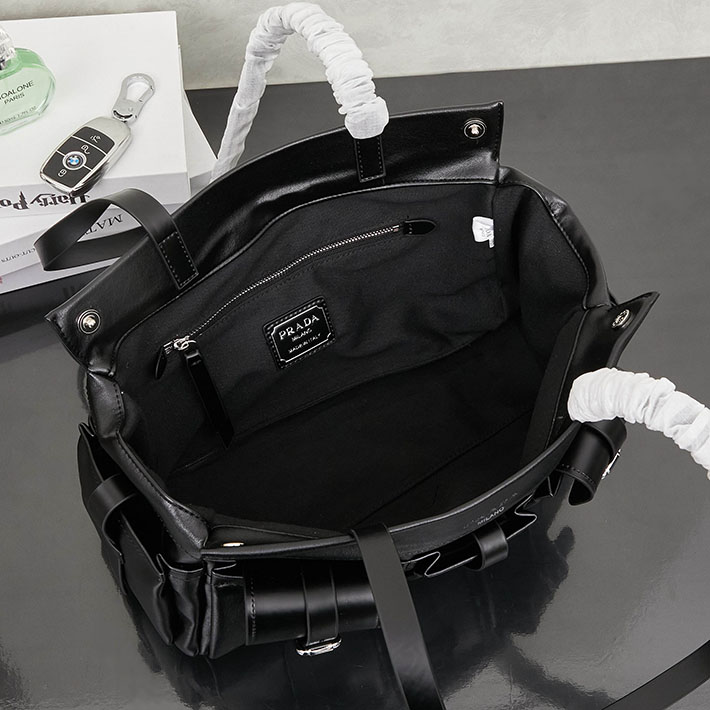 最高級プラダスーパーコピー PRADA ルート ラージ レザー トートバッグ ブラック 1BG644_2G6F_F0002 プラダ トートバッグ 大きめ - 画像 (3)
