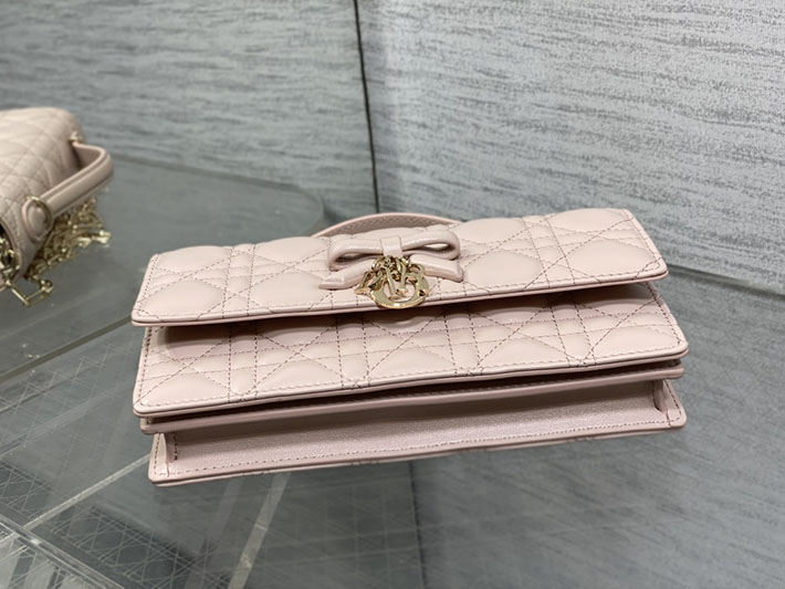 ディオール バッグ 人気 Dior My Dior ミニバッグ カナージュ ラムスキン ピンク S0984OUQA_M19N ディオール バッグ ピンク - 画像 (4)