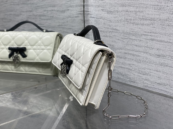 ディオール バッグ 人気 Dior My Dior ミニバッグ カナージュ ラムスキン ホワイト S0984OUQA_M030 ディオール バッグ アウトレット - 画像 (5)