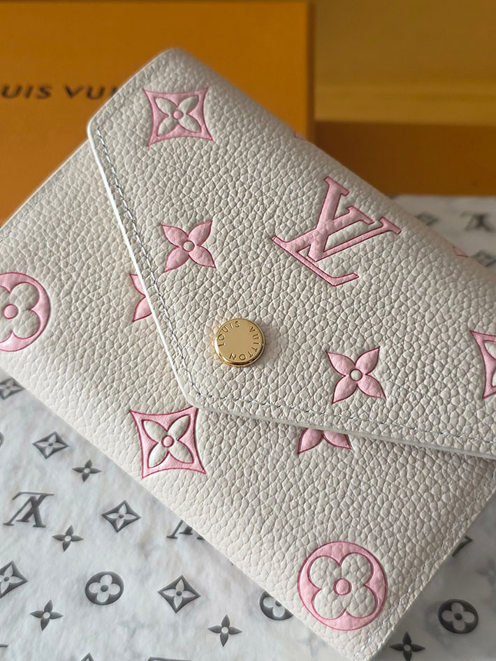 ルイヴィトン販売店舗 財布 レディース LV ポルトフォイユ・ヴィクトリーヌ モノグラム・ミルキーホワイト、ピーチ M28299 ルイヴィトン 財布 ピンク - 画像 (9)