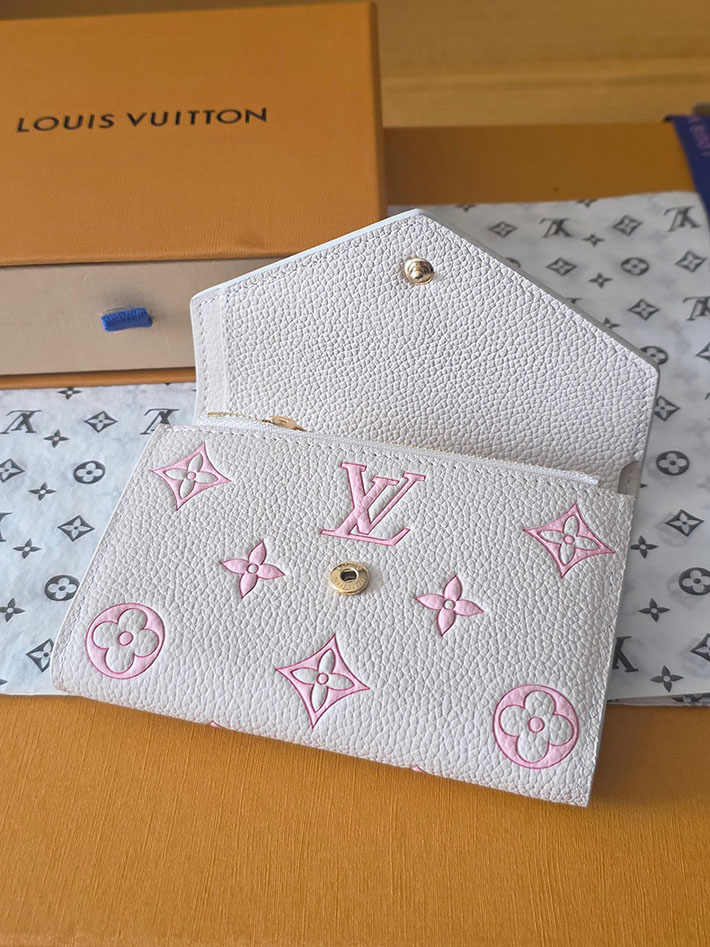 ルイヴィトン販売店舗 財布 レディース LV ポルトフォイユ・ヴィクトリーヌ モノグラム・ミルキーホワイト、ピーチ M28299 ルイヴィトン 財布 ピンク - 画像 (8)