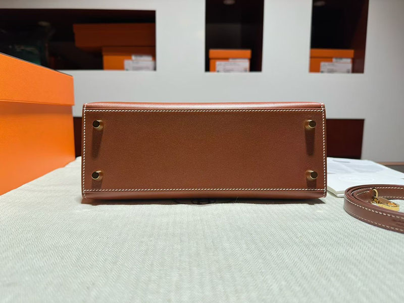 エルメス ケリーバッグ レディース HERMES ケリー25 外縫い フォーブ バレニア ゴールド金具 2630343 エルメス ケリー25 - 画像 (6)