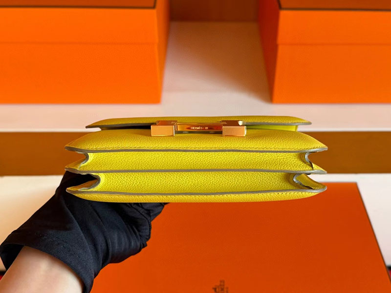 エルメス コンスタンスバッグ レディース HERMES コンスタンス3 ミニ ライム エバーカラー ゴールド金具 2630344 エルメス コンスタンス ミニ - 画像 (8)