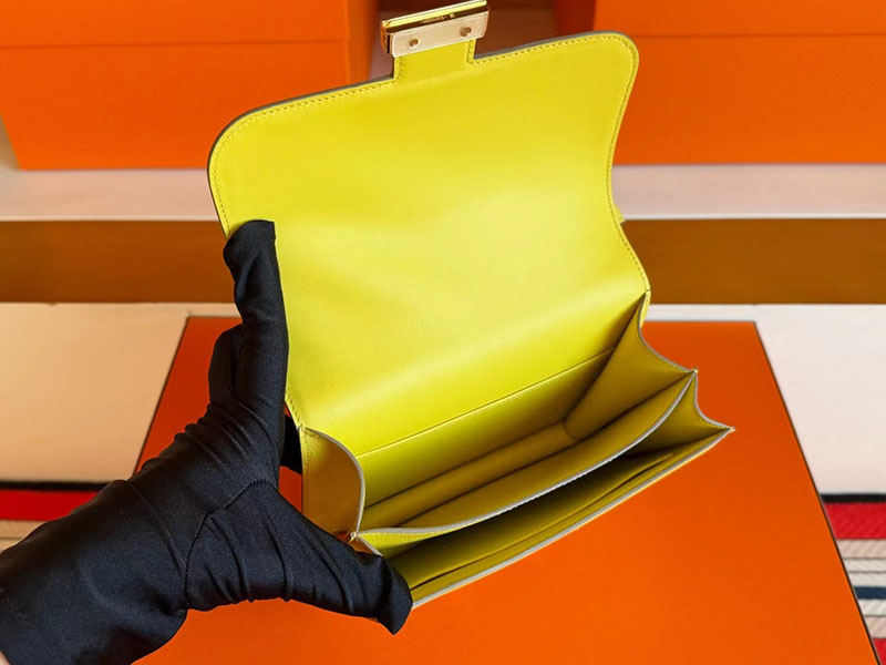 エルメス コンスタンスバッグ レディース HERMES コンスタンス3 ミニ ライム エバーカラー ゴールド金具 2630344 エルメス コンスタンス ミニ - 画像 (7)