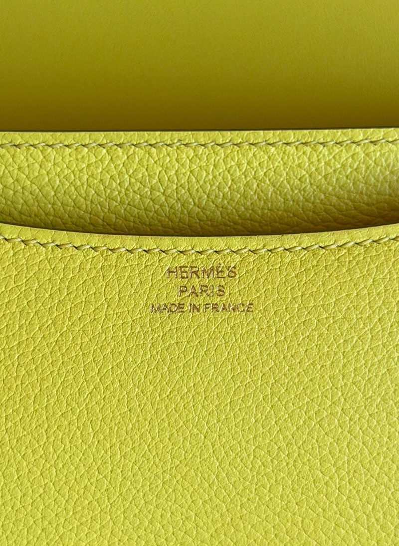 エルメス コンスタンスバッグ レディース HERMES コンスタンス3 ミニ ライム エバーカラー ゴールド金具 2630344 エルメス コンスタンス ミニ - 画像 (6)