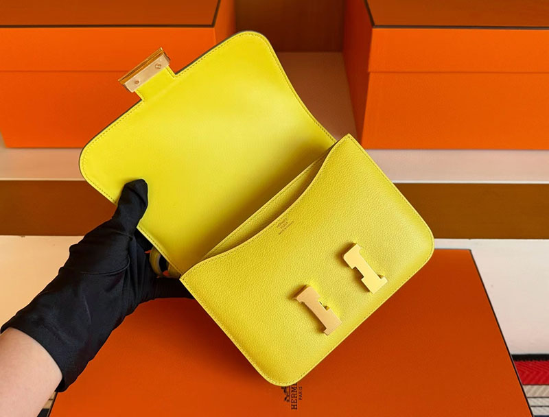 エルメス コンスタンスバッグ レディース HERMES コンスタンス3 ミニ ライム エバーカラー ゴールド金具 2630344 エルメス コンスタンス ミニ - 画像 (5)