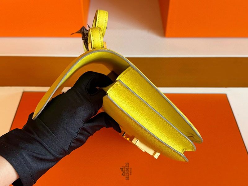 エルメス コンスタンスバッグ レディース HERMES コンスタンス3 ミニ ライム エバーカラー ゴールド金具 2630344 エルメス コンスタンス ミニ - 画像 (4)