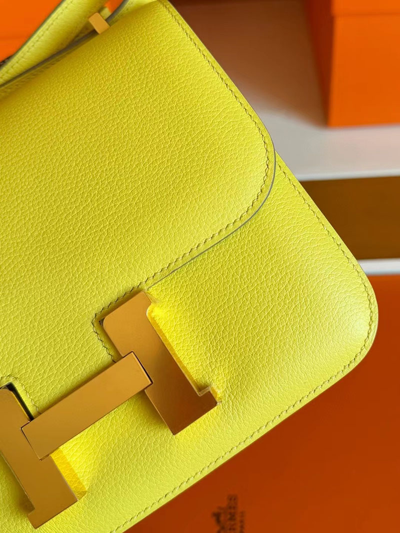 エルメス コンスタンスバッグ レディース HERMES コンスタンス3 ミニ ライム エバーカラー ゴールド金具 2630344 エルメス コンスタンス ミニ - 画像 (3)
