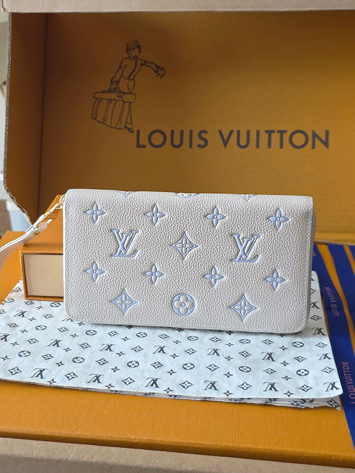 ルイヴィトン販売店舗 財布 レディース LV ジッピー・ウォレット モノグラム・ミルキーホワイト、ブルー M28131 ルイヴィトン 長財布 レディース 人気 - 画像 (9)