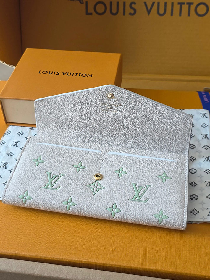 ルイヴィトン販売店舗 財布 レディース LV ポルトフォイユ・サラ ミルキーホワイト、グリーン M27740 ルイヴィトン 長財布 レディース 人気 - 画像 (6)